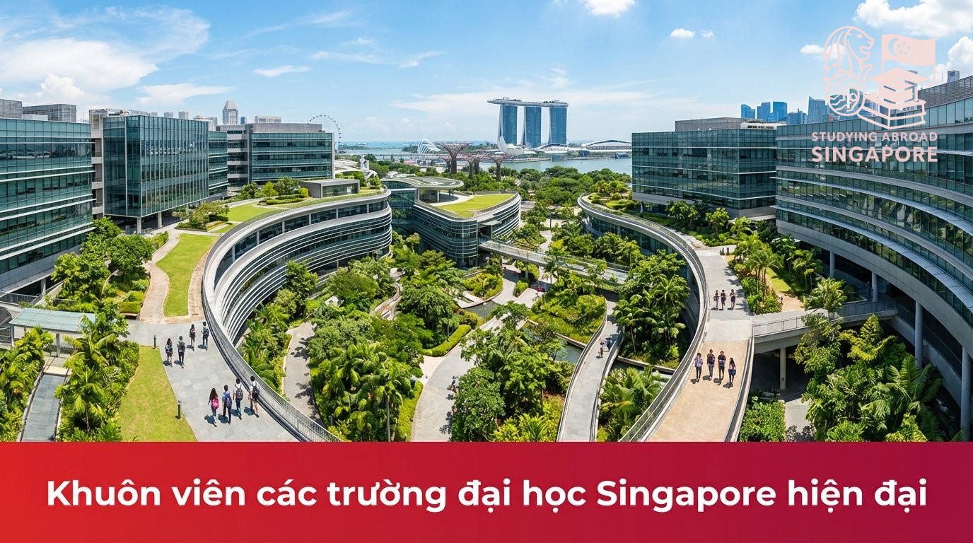 Khuôn viên các trường đại học Singapore hiện đại