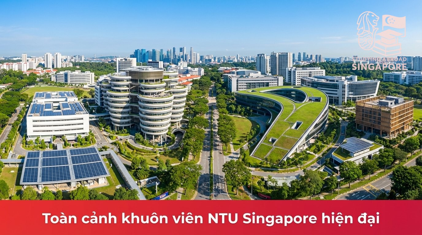 Toàn cảnh khuôn viên NTU Singapore hiện đại